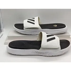 【ADIDAS】男女 FX1326 ALPHABOUNCE SLIDE CBLACK/CBLACK/FTWWHT adidas Alphabounce Slide 'White' FX1326